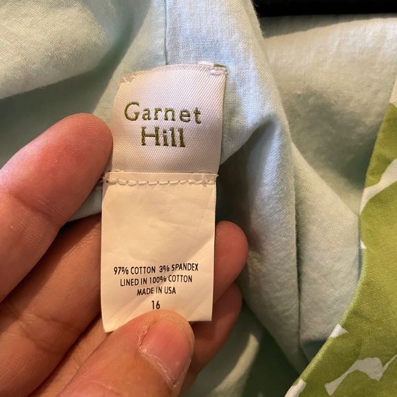 Garnet Hill Women’s Cotton Sun Dress Sleeveless Blue & Green Size 16 - Picture 3 of 3